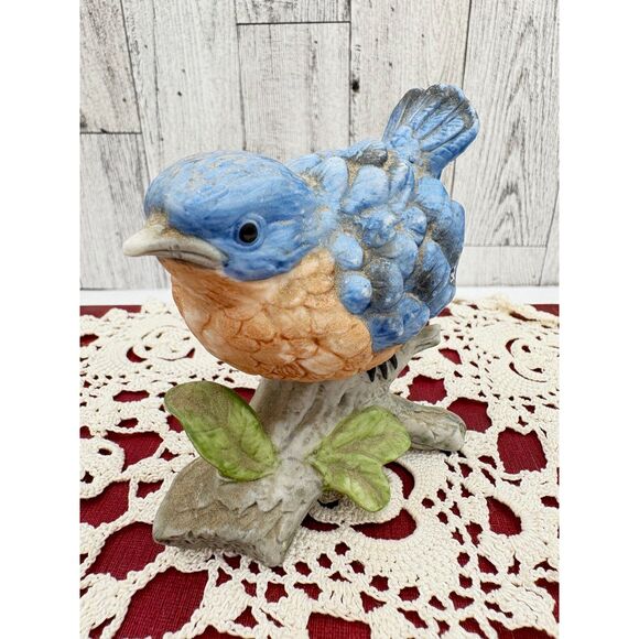 Vintage Chubby Bluebird Figurine Homco Ceramic #8886 - Picture 1 of 5